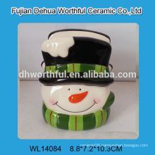 Lovely snowman shaped ceramic napkin holder